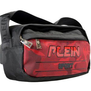 Plein Sport Unisex Red Logo Print Hip Belt Fanny Pack Bag